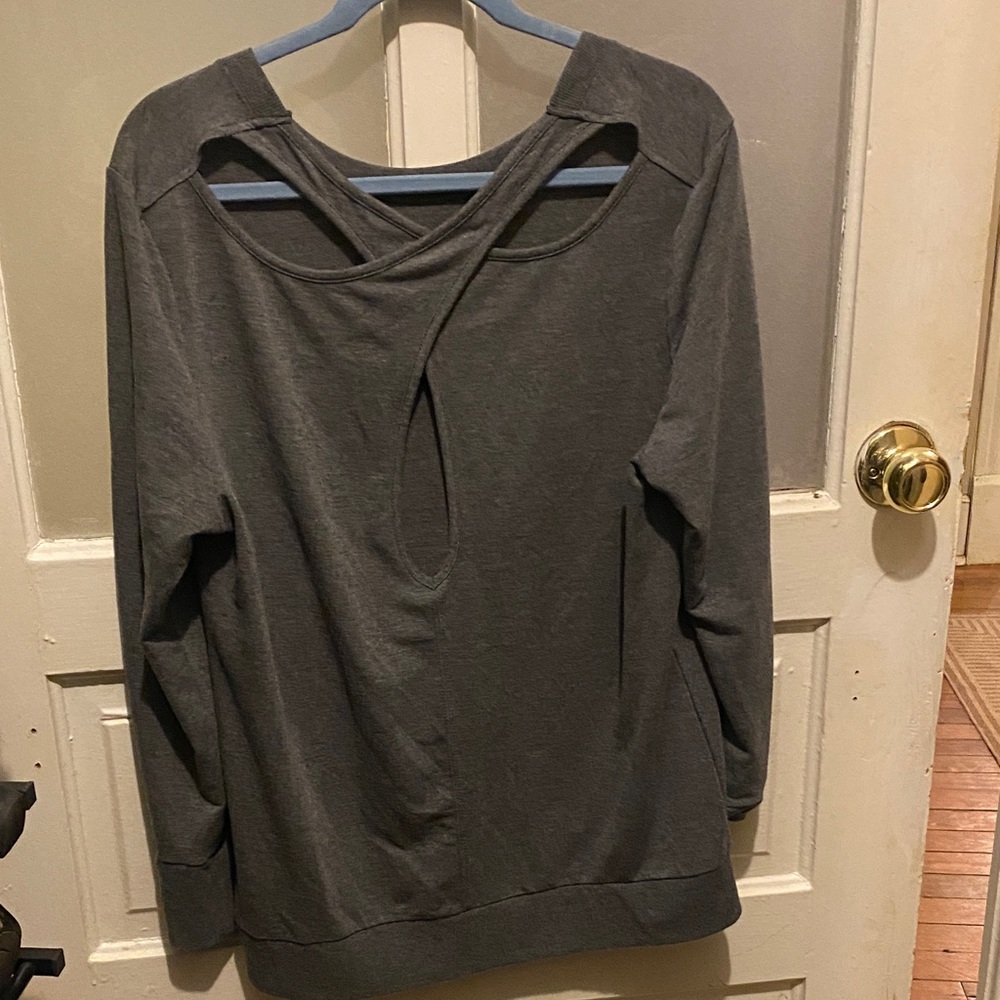 Adrienne Vittadini Sport Charcoal Top